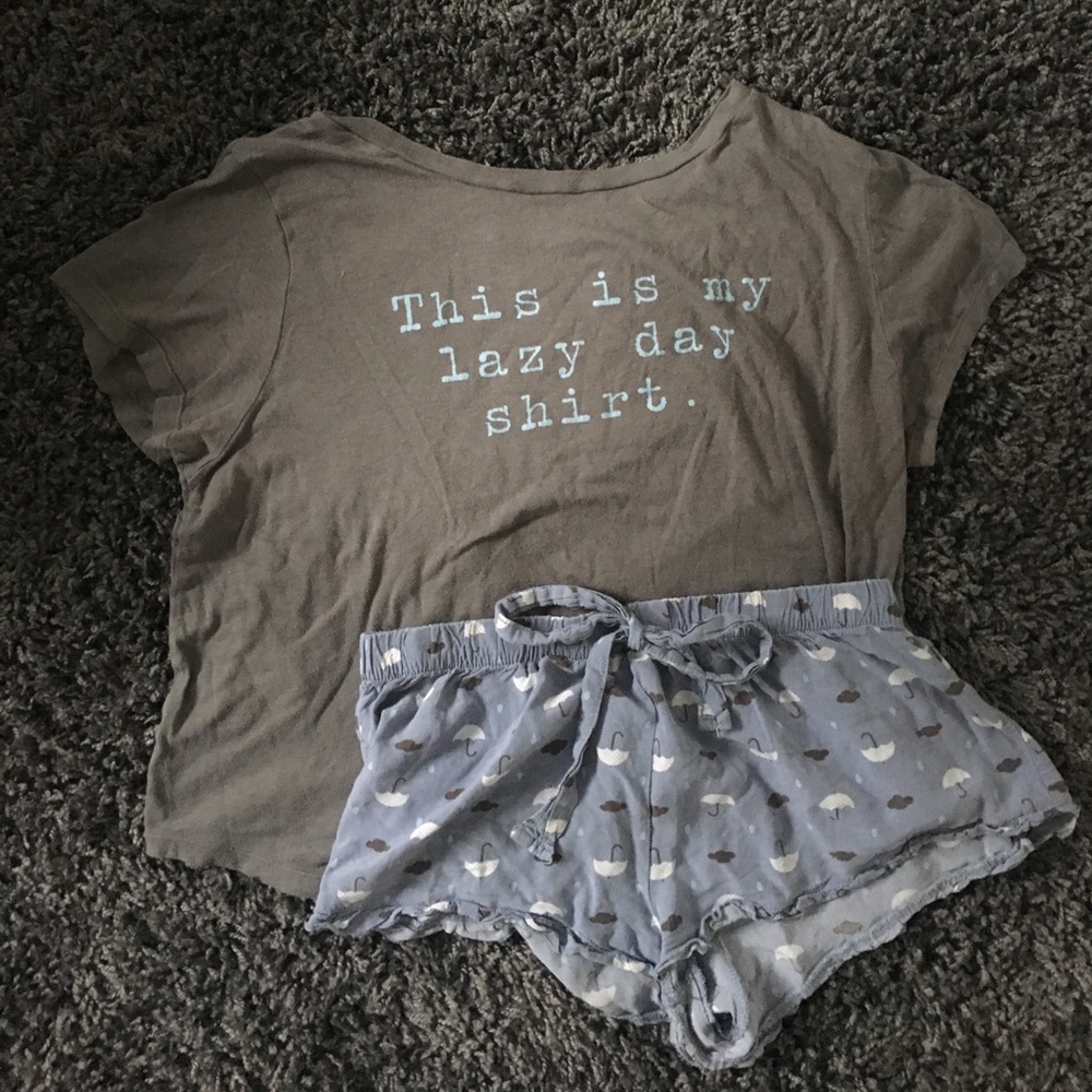 Gray/Blue Pajama Set
